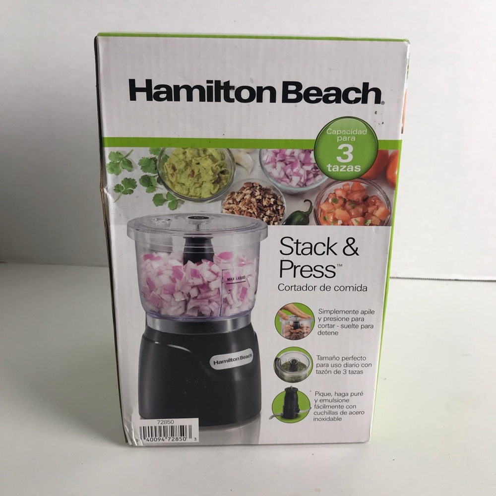 Hamilton Beach Black Stack & Press Food Chopper NEW Gifts